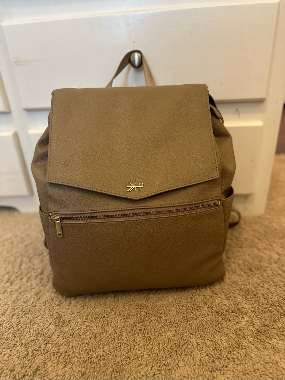 Freshly Picked Taupe Pebbled Baby Backpack